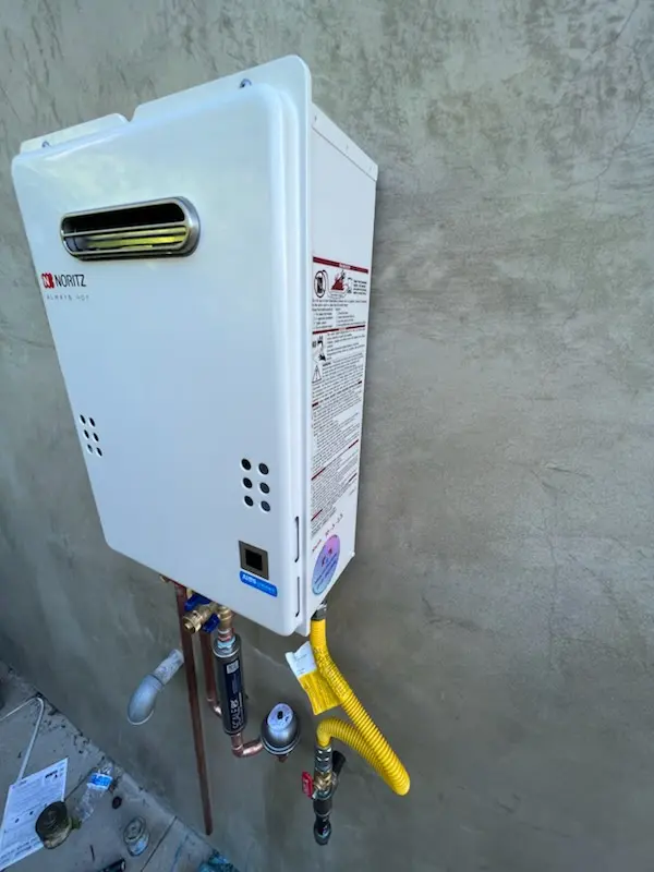 Tankless water heater installation for Lagomar homes
